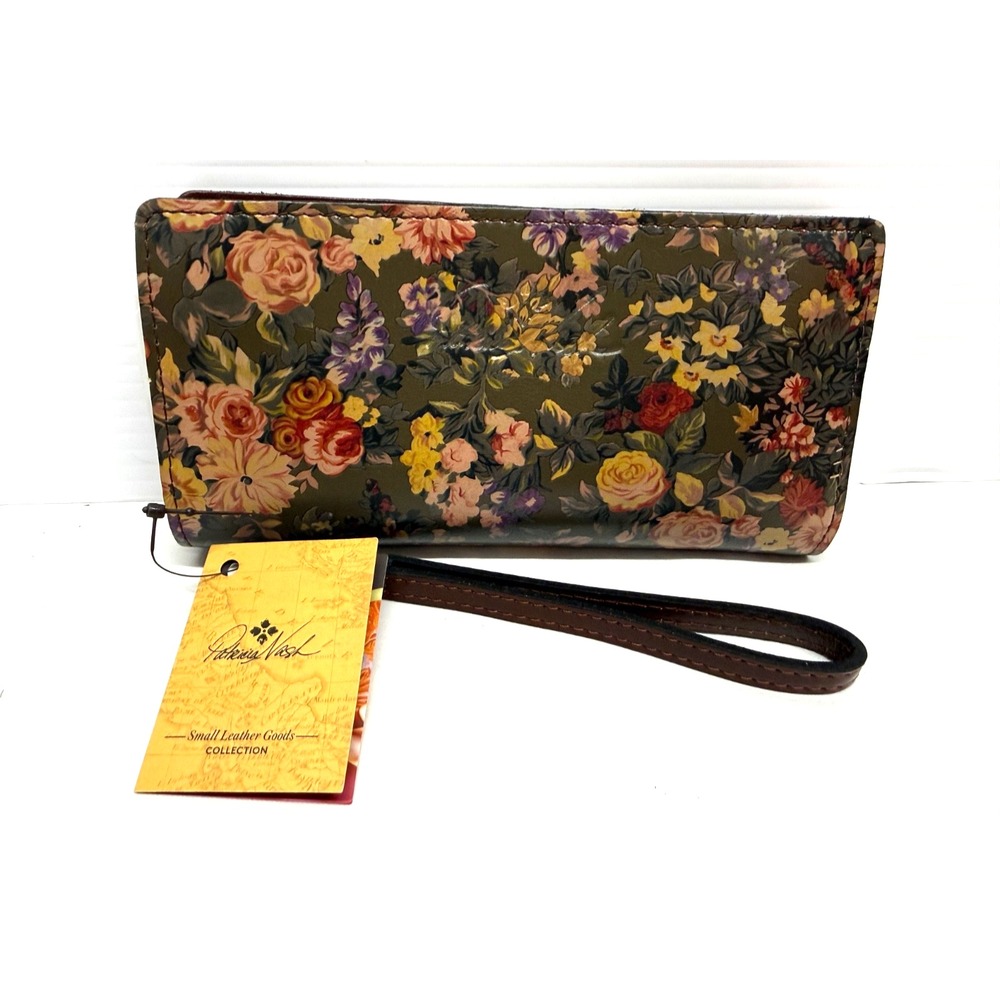 Patricia Nash Ghita Leather Zip Around RFID Wallet- ENGLISH COUNTRY GARDEN‎ NWT
